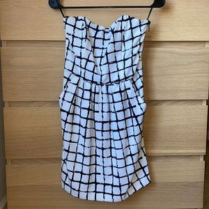 Strapless Mini Dress with Pockets